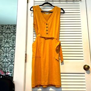 Boden Giselle Jersey 100% Cotton Dress in Golden Yellow